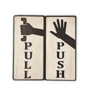 pull push sticker